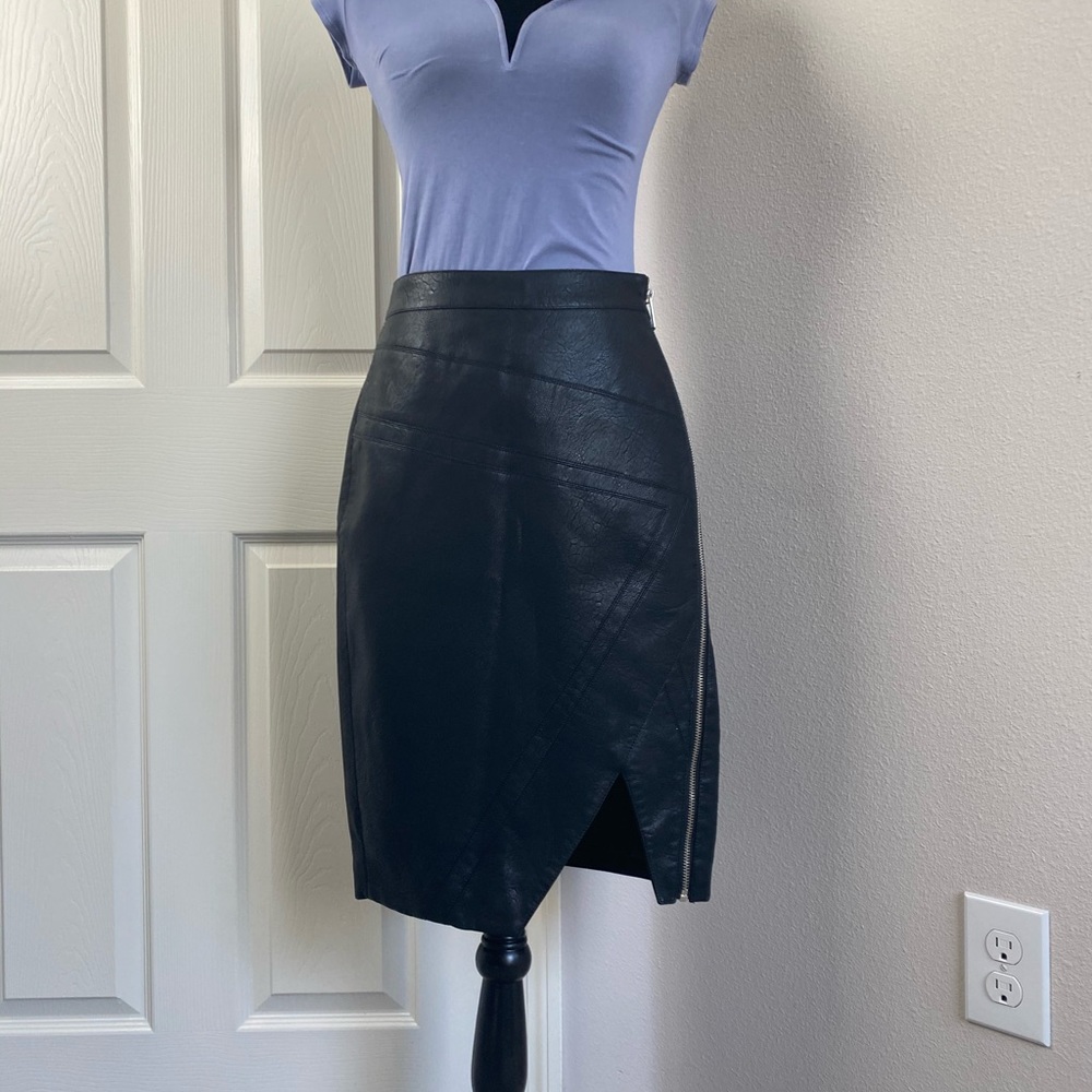 Faux leather skirt